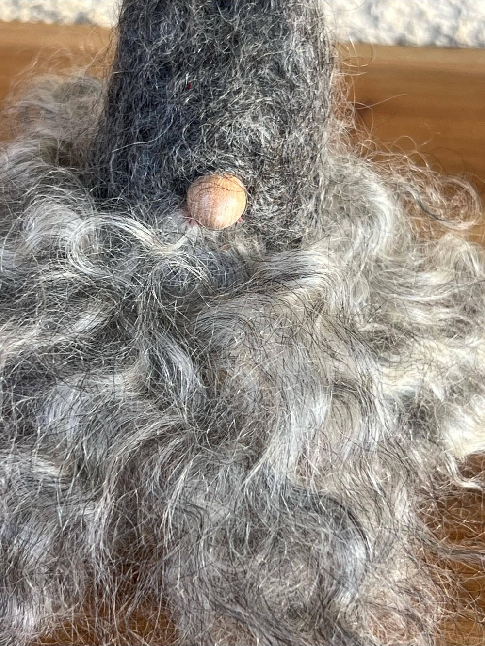 Tomtebod AB Wool hat Gnome with Curly Gray Wool Beard